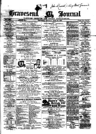 cover page of Gravesend Journal published on April 18, 1885