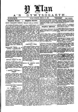 cover page of Y Llan published on April 27, 1888