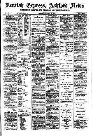 cover page of Kentish Express published on July 5, 1879