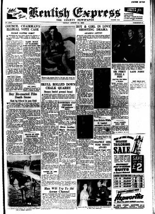 cover page of Kentish Express published on August 12, 1955