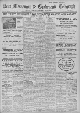 cover page of Kent Messenger & Gravesend Telegraph published on April 29, 1916