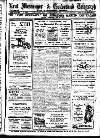 cover page of Kent Messenger & Gravesend Telegraph published on June 2, 1923