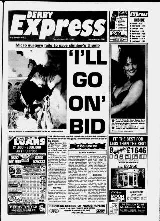 cover page of Derby Express published on April 19, 1990