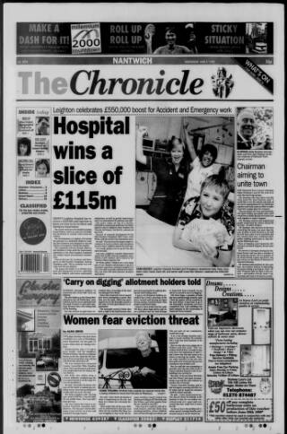 cover page of Nantwich Chronicle published on June 2, 1999