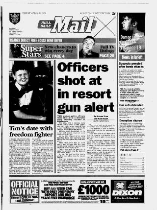 cover page of Hull Daily Mail published on April 26, 1996
