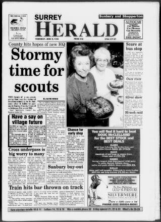 cover page of Sunbury & Shepperton Herald published on June 2, 1994