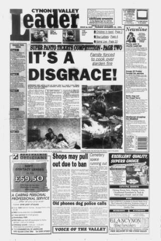 cover page of Aberdare Leader published on November 28, 1991