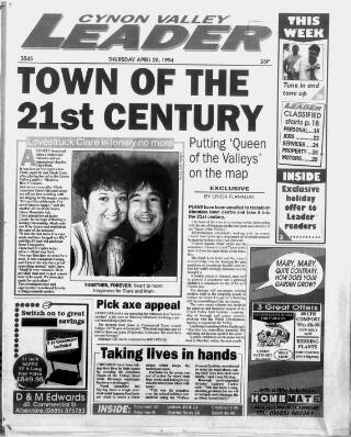cover page of Aberdare Leader published on April 28, 1994
