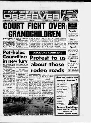 cover page of East Grinstead Observer published on May 3, 1978