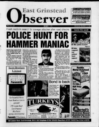 cover page of East Grinstead Observer published on November 24, 1999