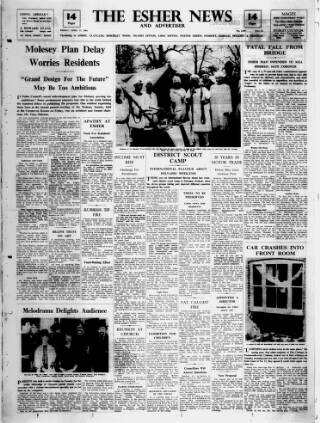 cover page of Esher News and Mail published on April 17, 1964