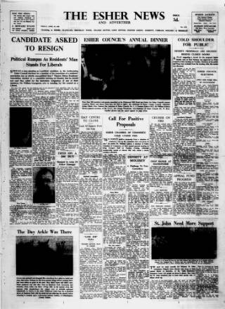 cover page of Esher News and Mail published on April 30, 1965