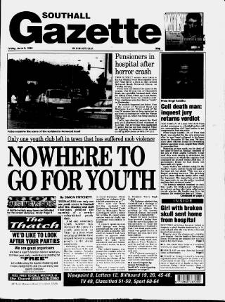 cover page of Southall Gazette published on June 2, 1995