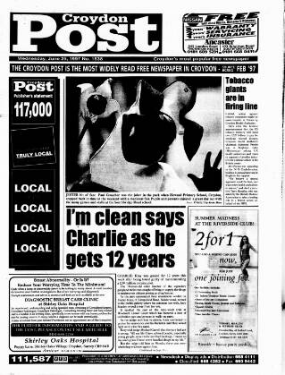 cover page of Croydon Post published on June 25, 1997