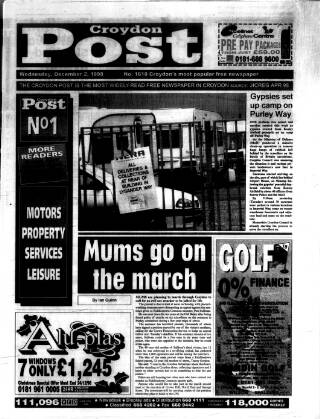 cover page of Croydon Post published on December 2, 1998