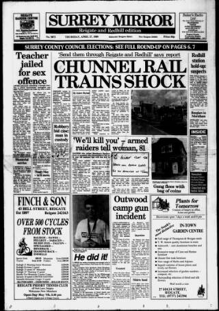 cover page of Surrey Mirror published on April 27, 1989