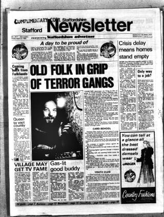 cover page of Staffordshire Newsletter published on April 23, 1982