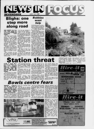 cover page of Sevenoaks Focus published on June 2, 1988