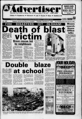 cover page of Oldham Advertiser published on December 4, 1986