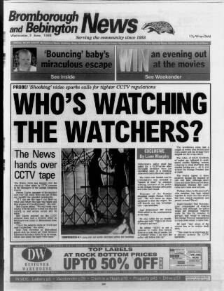cover page of Bebington News published on June 2, 1999