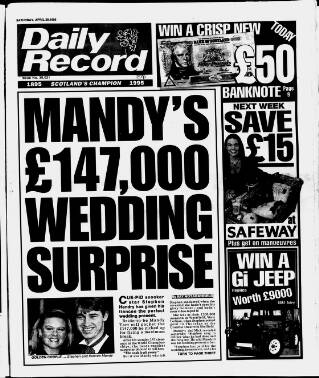 cover page of Daily Record published on April 29, 1995