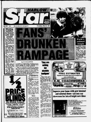 cover page of Harlow Star published on May 23, 1991