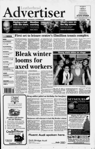 cover page of Leatherhead Advertiser published on December 2, 1999