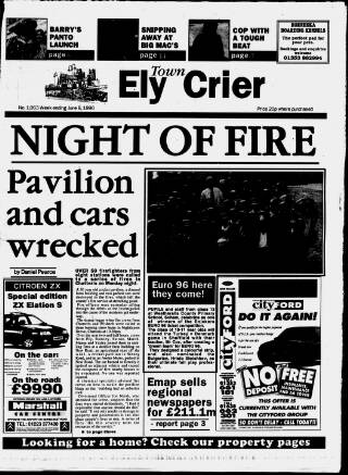 cover page of Ely Town Crier published on June 8, 1996