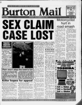 cover page of Burton Daily Mail published on November 28, 1997