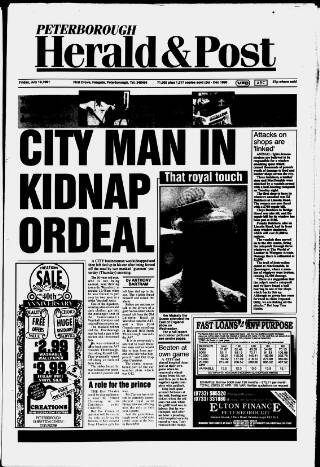 cover page of Peterborough Herald & Post published on July 19, 1991
