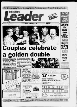 cover page of Wembley Leader published on June 2, 1989