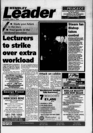 cover page of Wembley Leader published on June 2, 1994
