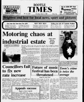 cover page of Bootle Times published on March 2, 1989