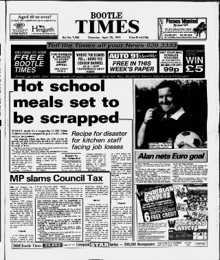 cover page of Bootle Times published on April 25, 1991