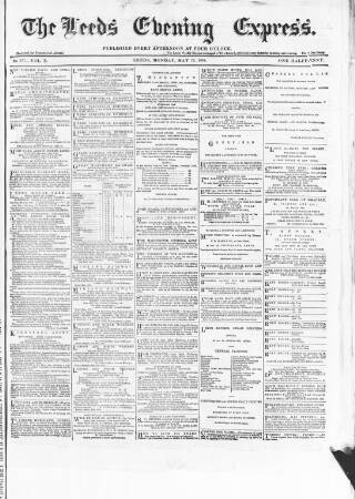 cover page of Leeds Evening Express published on May 25, 1868