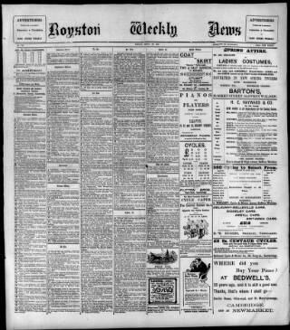 cover page of Royston Weekly News published on April 26, 1907