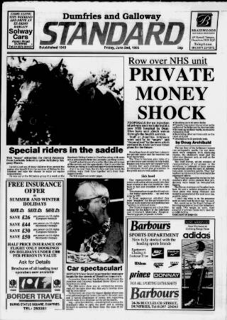 cover page of Dumfries and Galloway Standard published on June 2, 1995