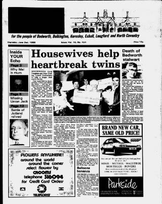 cover page of Bedworth Echo published on June 2, 1988