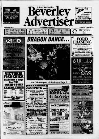 cover page of Beverley Advertiser published on March 12, 1999