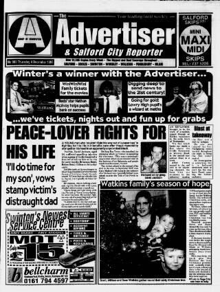 cover page of Salford Advertiser published on December 4, 1997