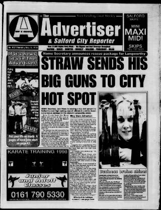 cover page of Salford Advertiser published on May 14, 1998