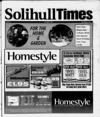 cover page of Solihull Times published on May 28, 1999