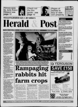 cover page of Wellingborough & Rushden Herald & Post published on June 3, 1993