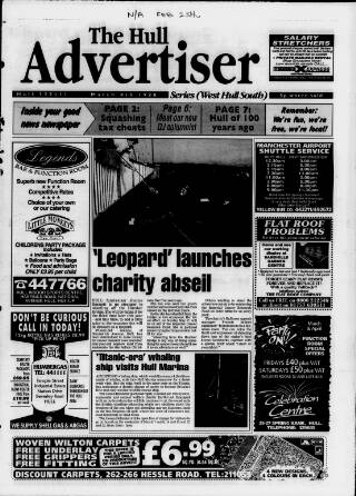 cover page of West Hull Advertiser published on March 4, 1998