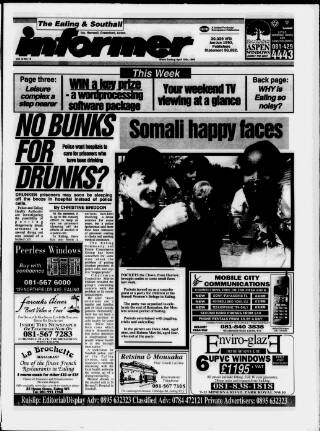 cover page of Ealing & Southall Informer published on April 16, 1993