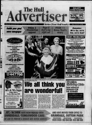 cover page of East Hull Advertiser published on June 2, 1999