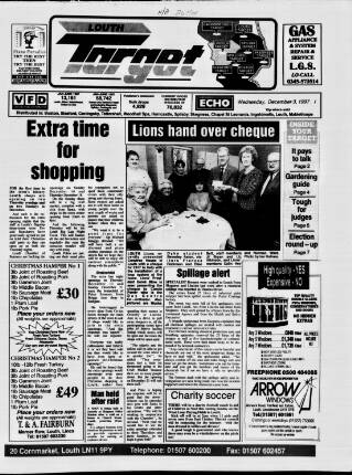 cover page of Louth Target published on December 3, 1997