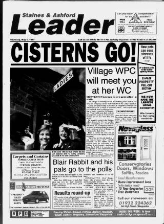 cover page of Staines Leader published on May 1, 1997