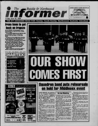 cover page of Ruislip & Northwood Informer published on June 18, 1999