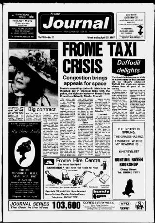 cover page of Frome Journal published on April 25, 1987